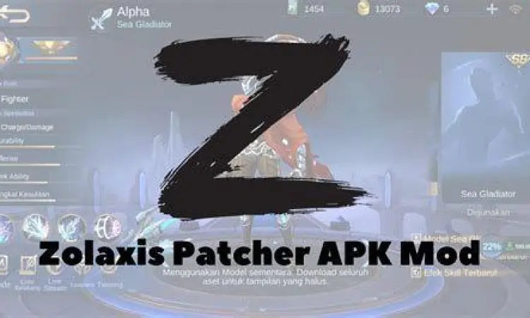 Menu utama Zolaxis Patcher yang menampilkan daftar skin