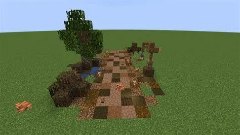 Mangrove Swamp Minecraft 1.19 Pemandangan bioma Mangrove Swamp dengan pohon mangrove yang lebat