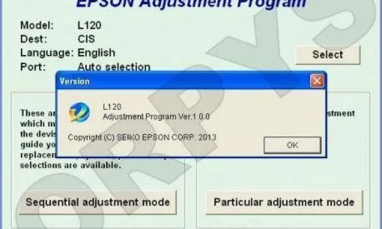 Interface Resetter Epson L120 Antarmuka software epson adjustment program l120