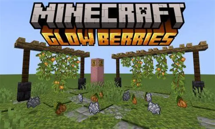 Eksplorasi Gua Minecraft Eksplorasi gua dengan tanaman glow berries yang bercahaya
