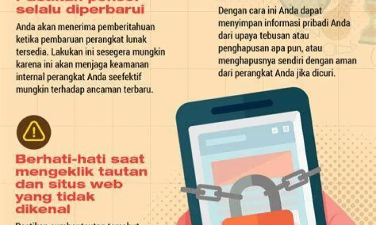 Ilustrasi keamanan data dan privasi pada smartphone