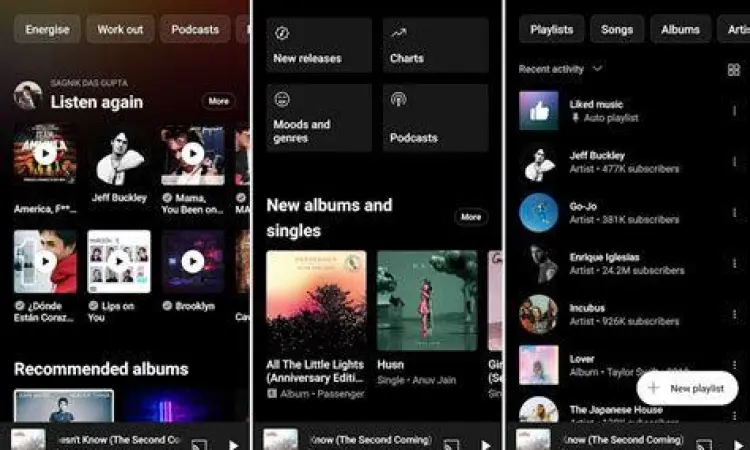Antarmuka YouTube Music Premium untuk download lagu