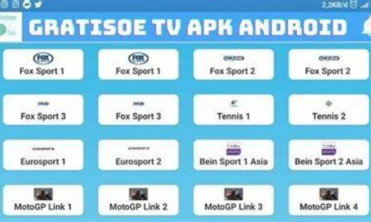 Aplikasi gratisoe tv terbaru untuk android