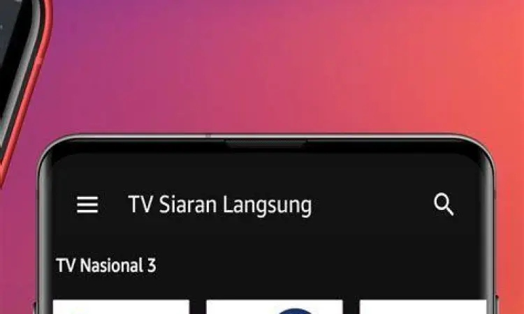 Tampilan antarmuka aplikasi streaming TV lokal