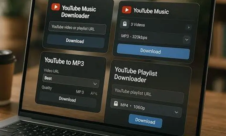 Tampilan antarmuka aplikasi pengunduh audio youtube di android