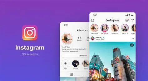 Interface Aplikasi Instagram Antarmuka utama aplikasi Instagram di smartphone