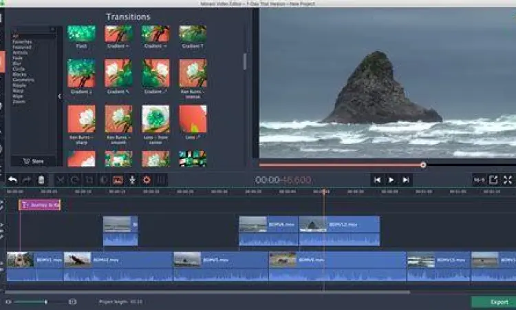 Antarmuka aplikasi video profesional di perangkat seluler