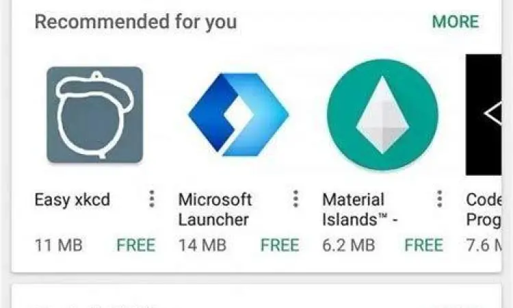 Tampilan beranda Google Play Store