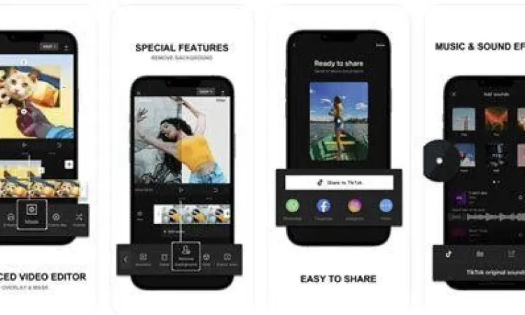 Tampilan antarmuka aplikasi edit video bokeh di Playstore