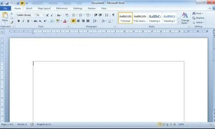 Tampilan antarmuka Microsoft Word 2010