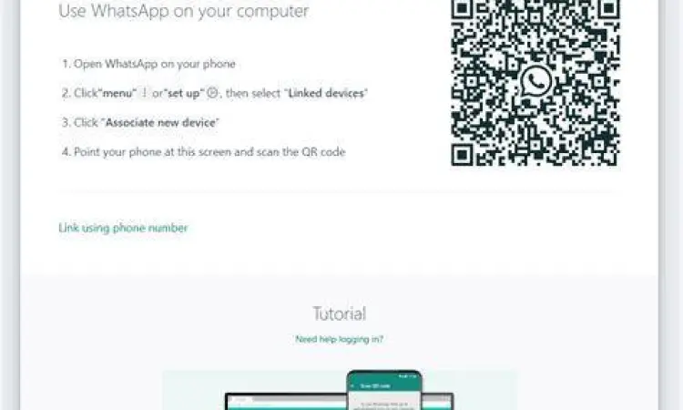 Tampilan layar login WhatsApp Web