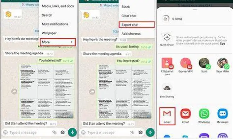Fitur Ekspor Chat Menu fitur ekspor chat di WhatsApp