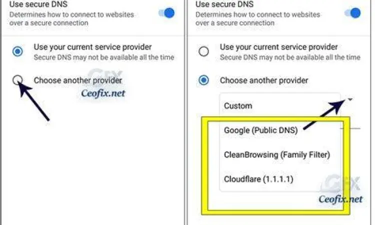 Pengaturan DNS pribadi di smartphone