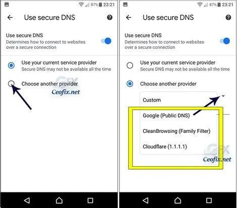 Setting DNS Pribadi Pengaturan DNS pribadi di smartphone