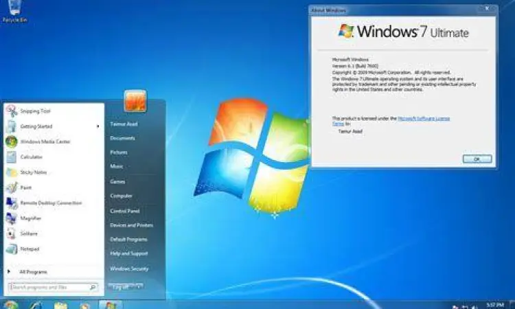 Desktop Windows 7 Ultimate yang bersih