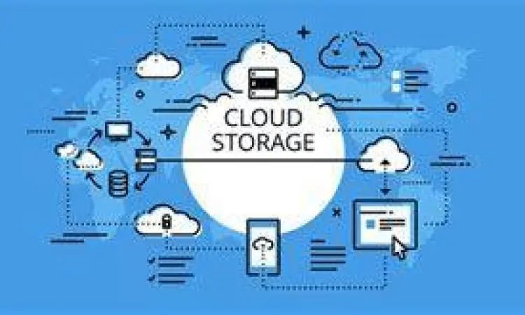 Ilustrasi cloud data storage untuk video