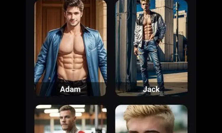 Interaksi karakter pria virtual dalam aplikasi BF