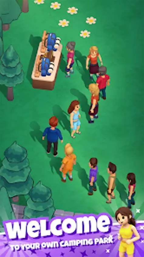 Atmosfer Perkemahan Visualisasi perkemahan dalam game simulasi