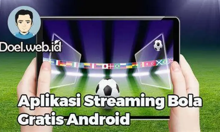 Tampilan siaran sepak bola di ponsel