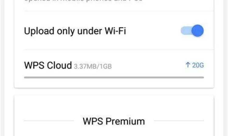 Sinkronisasi cloud pada aplikasi WPS Office