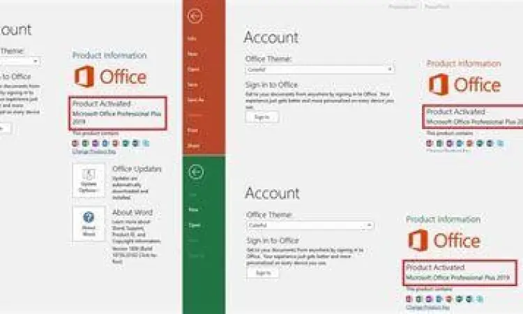 Tanda Office 2019 sudah berhasil diaktivasi