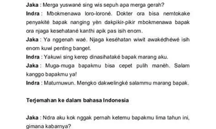 Etika Berbicara Bahasa Jawa Ilustrasi percakapan sopan dalam bahasa jawa