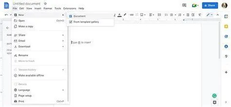 Antarmuka Google Docs Tampilan antarmuka Google Docs untuk pengeditan bersama