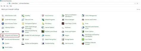 Control Panel Uninstaller Daftar program di Control Panel Windows