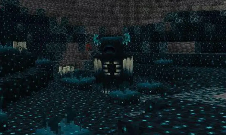 Suasana Mencekam Deep Dark Bioma Deep Dark dan mob Warden di Minecraft 1.19
