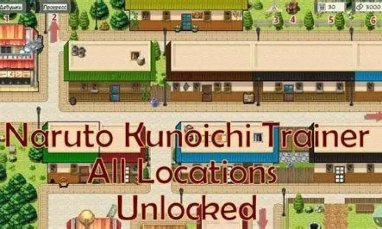 Peta lokasi dalam game Kunoichi Trainer