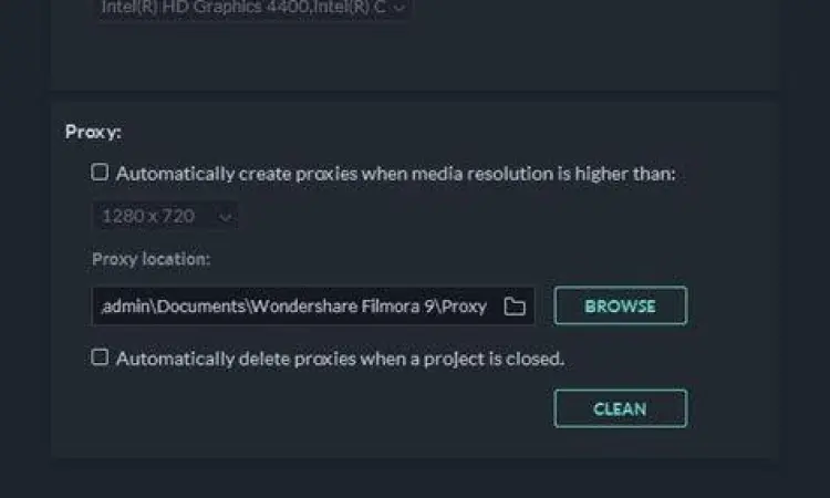Setting proxy di Filmora 9 untuk performa cepat