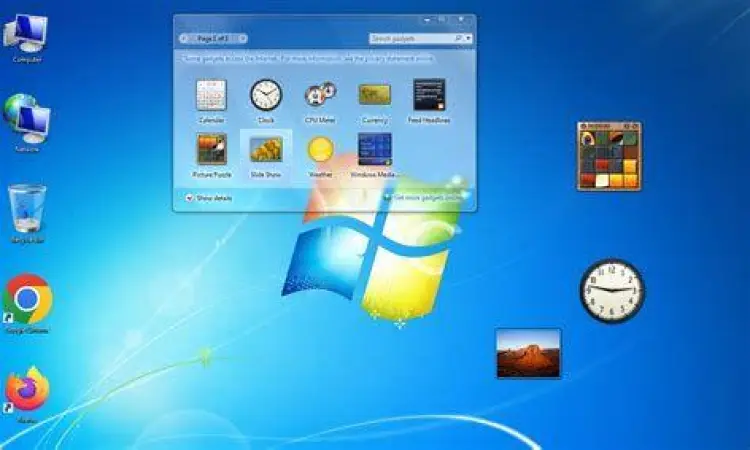 Antarmuka Windows 7 Tampilan desktop Windows 7 original yang bersih