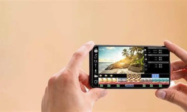 Antarmuka aplikasi edit video smartphone yang modern