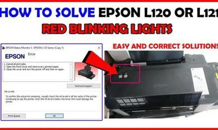 Lampu Blinking Epson L120 Indikator lampu kedip pada Epson L120
