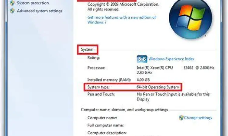 Informasi sistem Windows 7 pada komputer