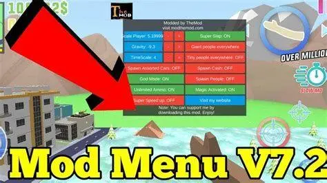 Fitur Mod Menu Menu fitur mod dalam game Dude Theft Wars