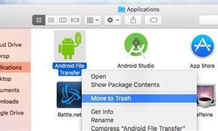 Menghapus aplikasi Mac dengan memindahkannya ke Trash