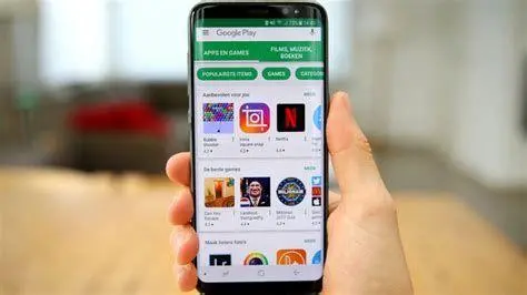 Interface Google Play Store Tampilan antarmuka Google Play Store yang aman