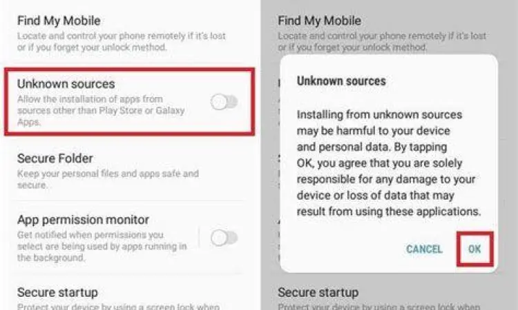 Setting Keamanan Android cara mengaktifkan sumber tidak dikenal android