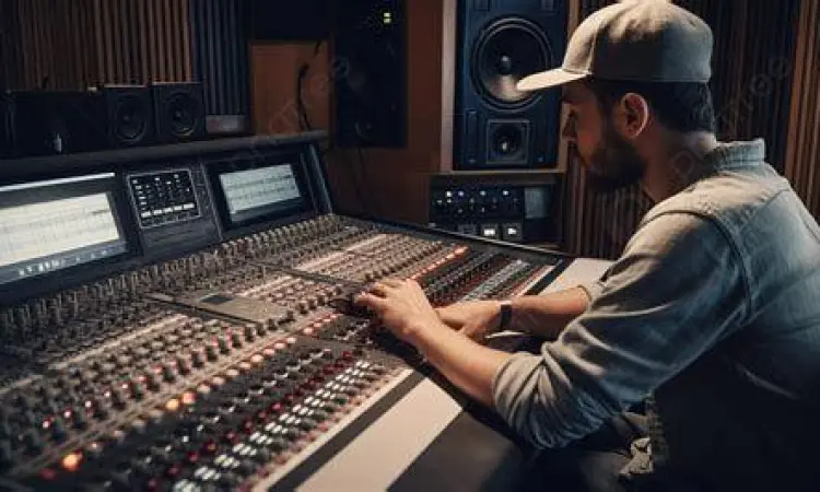 Proses Kreatif Musisi Musisi sedang melakukan rekaman di studio profesional