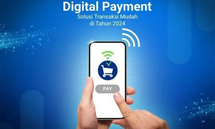 Integrasi Pembayaran Digital Ilustrasi pembayaran digital menggunakan e-wallet di Indonesia