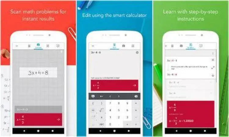 Penggunaan Aplikasi Matematika Aplikasi pemecah soal matematika di smartphone