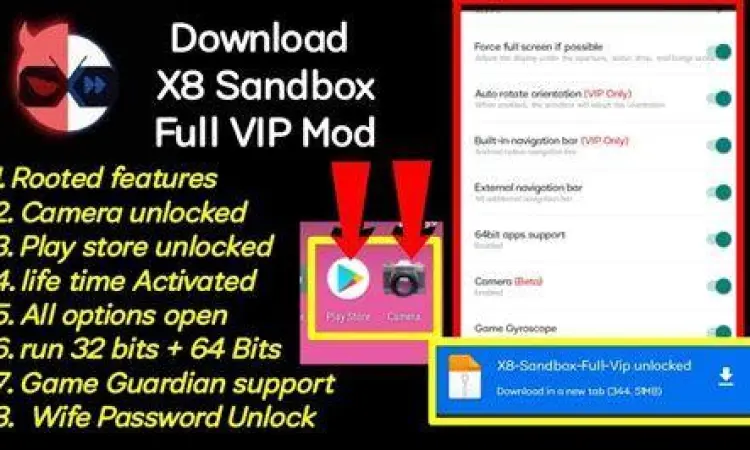 Fitur utama X8 Sandbox untuk gaming