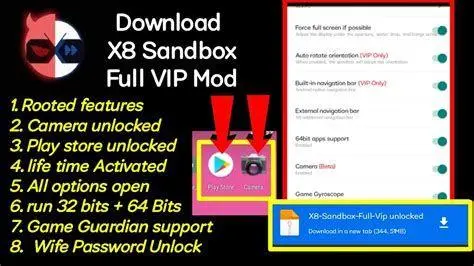Fitur X8 Sandbox Fitur utama X8 Sandbox untuk gaming