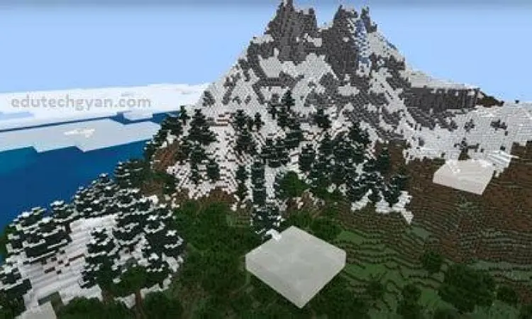 Pemandangan gunung raksasa di Minecraft 1.18