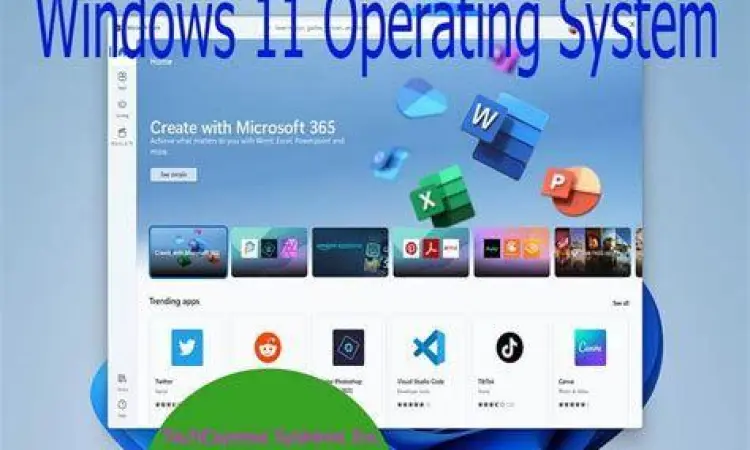 Laptop modern dengan Windows 11