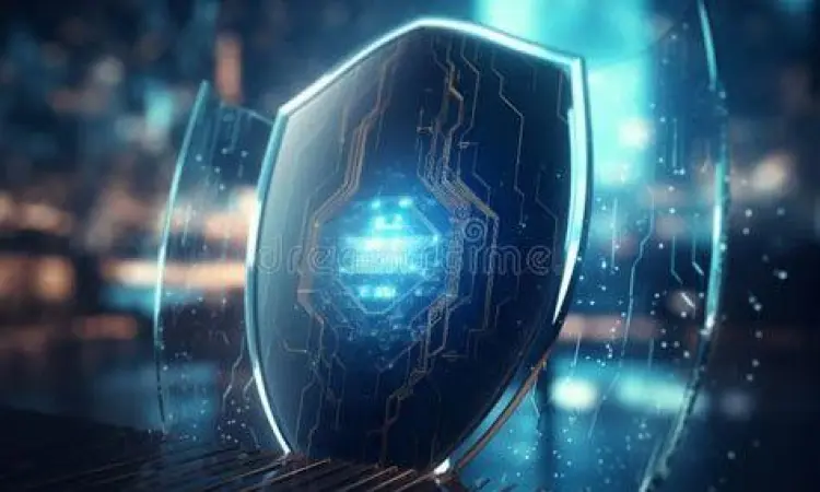 Konsep perlindungan data digital dengan perisai