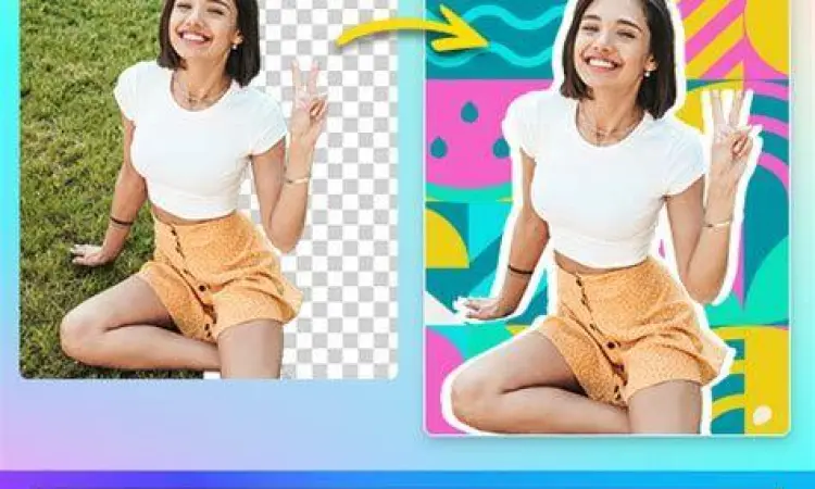 AI Background Removal Technology ilustrasi teknologi AI menghapus latar belakang foto