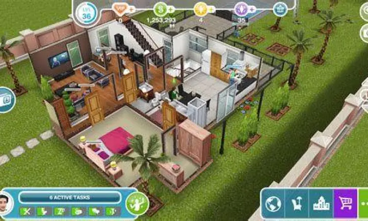 Interface game simulasi Android