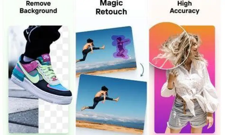 Interface Photoroom Antarmuka aplikasi Photoroom untuk hapus background